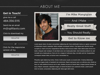Thumb about about me dark design portfolio typography website
