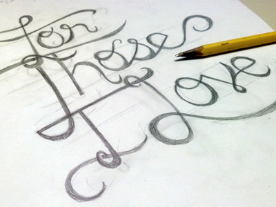 Lunch Break Typography pencil script sketch typography