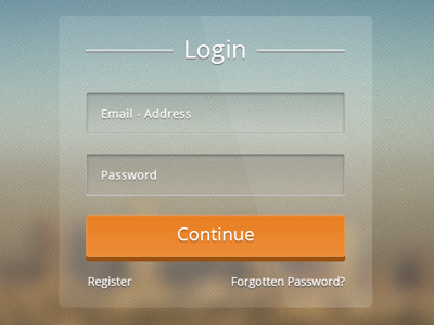 Clear Login Screen clear form login orange web design