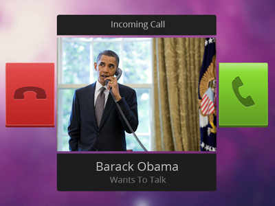 Incoming Call Widget answer call obama ui widget