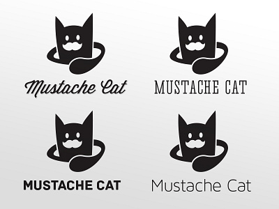 Mustache Cat logo cat game logo type