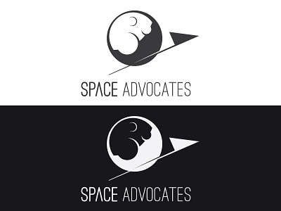 Space Advocates Logo design flying logo moon ship space