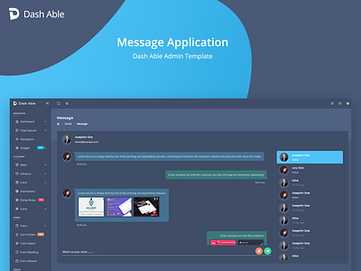 Message Application - Dash Able Admin Template admin admin dashboard admin dashboard template admin design admin panel admin template admin templates admin theme bootstrap bootstrap 4 bootstrap admin bootstrap4 branding chat app message message app ui design ui ux ui ux design uidesign