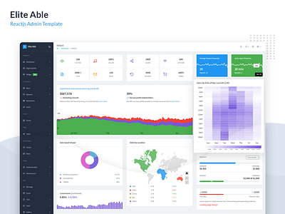 Elite Able - Reactjs Admin Template admin admin dashboard admin dashboard template admin design admin panel admin template admin templates admin theme analysis analytics dashboard branding react react admin dashboard react admin template reactjs sass sassy ui design ui ux design uidesign