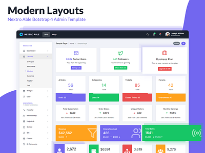 Modern Layouts - Nextro Able Admin Template admin admin dashboard admin dashboard template admin design admin panel admin template admin templates admin theme bootstrap 4 bootstrap admin branding layout modern design modern layout sass ui ui design ui ux design uidesign uiux