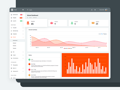 Empire Admin Template - School Dashboard Design