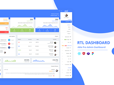 RTL dashboard - Able Pro Admin Template admin dashboard admin dashboard design admin design admin panel admin template admin templates admin theme angular angular admin template angular dashboard angularjs bootstrap 4 bootstrap admin branding figma version react react admin template reactjs rtl dashboard uidesign