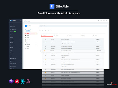 Elite Able Admin Template & UI Kit - Email screen