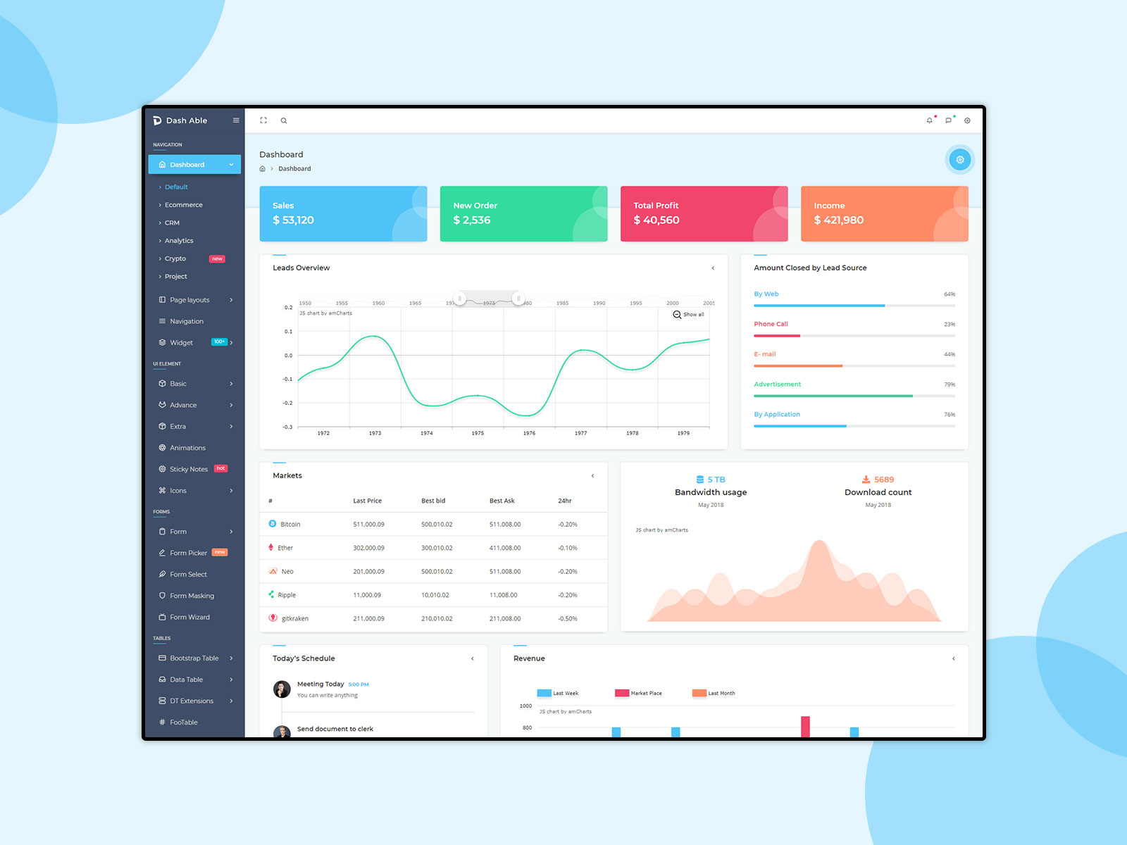 Dash Able Bootstrap Admin Template by Phoenixcoded on Dribbble