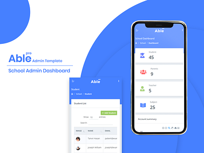 School Admin Dashboard - Able Pro Admin Dashboard admin admin dashboard admin dashboard template admin panel admin template admin templates angular angular admin bootstrap 4 bootstrap admin bootstrap admin template parents react school school admin panel uidesign uiux user experience