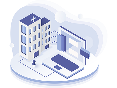 Medical care and Internet illustration
