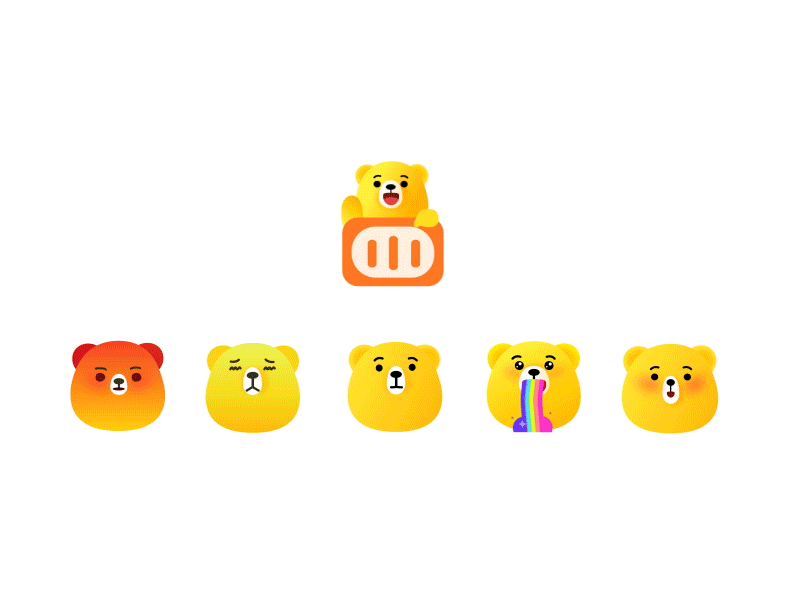 Mumu bear emoji design bear effect emoji gif ui