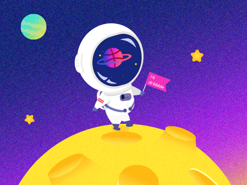 Hello dribbble gif illustration