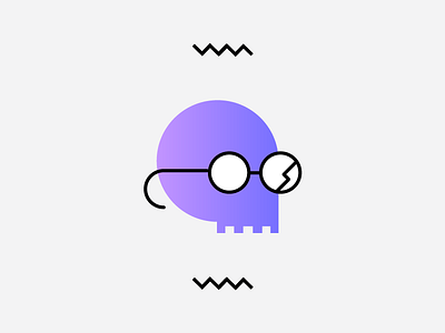 Skull color gradients icons illustration