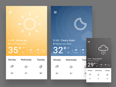 Weather UI design design interface ui uiux weather xd