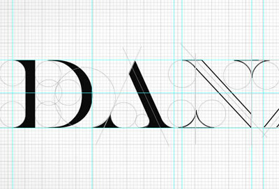 DANZK wireframe black grid logo logotype sketch typography