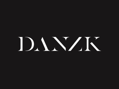 Danzk white typography logotype logo black