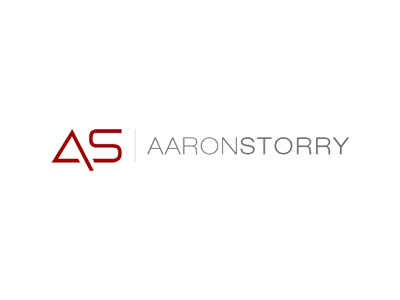 Aaron Storry logo red type
