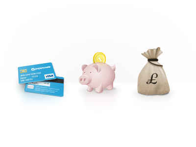 Money Money Money coin credit card fireworks icon illustration money bag pig piggy pink