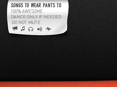 Songs to Wear Pants To fireworks label pants texture