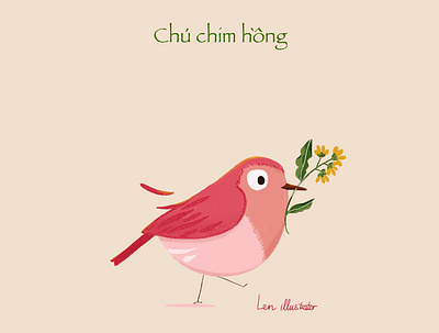 Little bird birds coverbook design designer flat design flower graphicdesign illustration illustrator ipad lenillustrator painting procreate