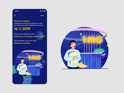 One mount group Happy birthday Project 1mg animation app campaign design designer event flat design graphicdesign happy birthday illustration lenillustrator painting platform procreate product product design ui ux