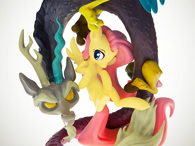 Discord and Fluttershy Resin Statue resin sculpt statue toys