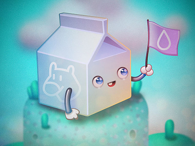 Cutie Pie Milk Carton character design illustration milk