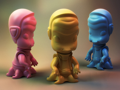 Bubbie the Alien 3d illustration character design toy design