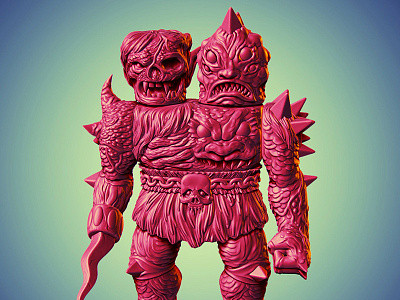 Krawluss the 2-Headed Creature of Doom designer toy sculpture toy design vinyl toy