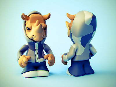 Rhino Kid Toy Design 3d illustration character design designer toy mascot toy design vinyl toy