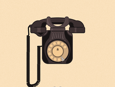 Baquelite illustration phone telephone vintage
