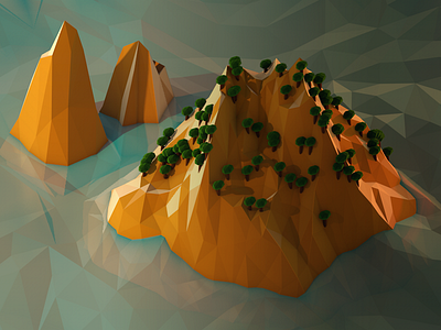 I LIKE LO POLY 3d c4d cinema cinema 4d island lopoly love low poly