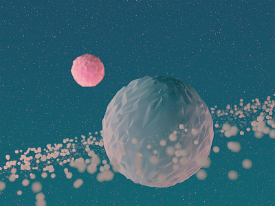 In Keeping Secrets of Silent Earth 3d c4d cinema 4d low poly moon planets rings space