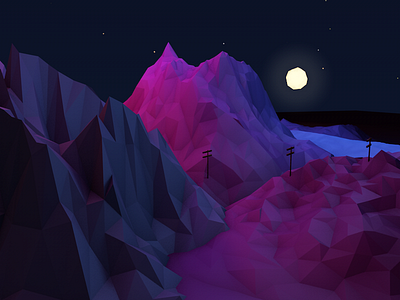 Purple Mountains 3d cinema cinema 4d low poly sexy