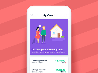 Bankin’ - Discover your borrowing limit after effects animated cards app app animations bodymovin card animation character animation characters fake 3d json loop lottie mobile svg animation vector animation