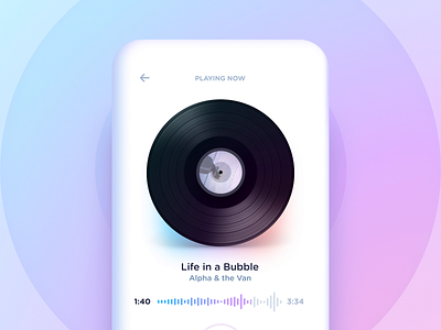Music player interaction concept app audio concept device fast forward gesture interaction mobile motion music pause playback player purple rewind skip start stop time vinyl