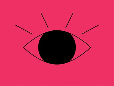 Who's That?? after effects animation art deco black blink eye geometric human looking minimal monochrome mysterious pink red