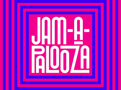 Jam-A-Palooza after effects animation blue concert geometric kinetic type lettering motion design pink psychadelic skinny tall title trippy typography