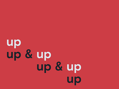 up & up & up after effects animation ascend black branding kinetic type loop minimal motion design red rise sans serif typography up white