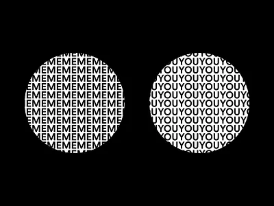 ME & YOU after effects animation bold circle geometric graphic intersect intersection minimal motion design stark typography venn diagram