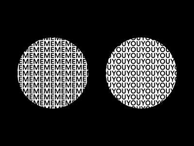 ME & YOU after effects animation bold circle geometric graphic intersect intersection minimal motion design stark typography venn diagram