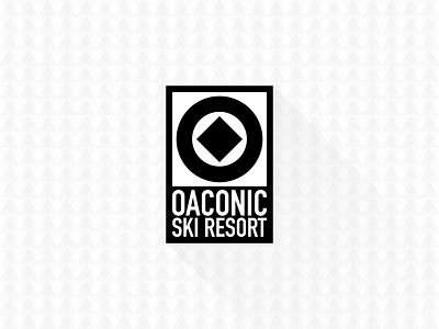 Oaconic Ski Resort authentic branding clean geometric identity initial logo modern mountain pattern shadow skiing sports vintage