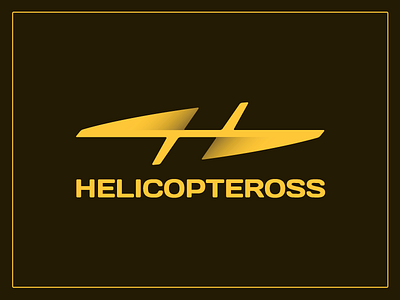 Helicopteross Logo aircraft black blade dark helicopter helix logo yellow