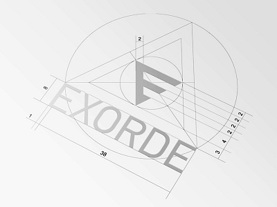 EXORDE Logo Proportions brand dimensions geometry logo proportions space study triangle