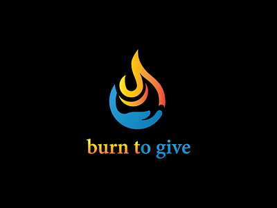 Burn To Give burn fire give hand logo mercy