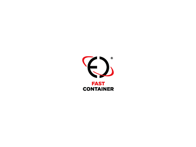 FAST CONTAINER LOGO black container customs earth fast f c red world