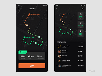 APP Runing app design ui