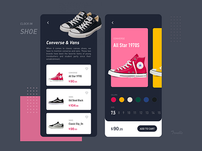 shoe app design ui