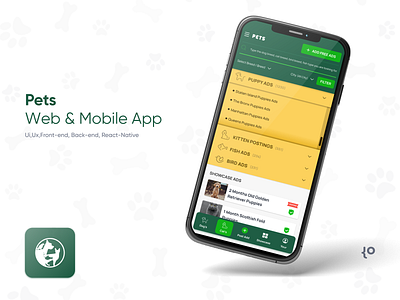 Pets Mobile App & Web App agency branding corporate creative design loipo mobile pet pet app pets ui